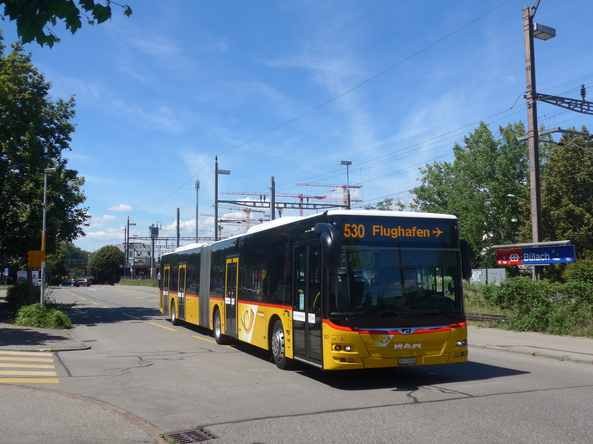 (218'753) - PostAuto Z�rich - Nr. 363/ZH 179'958 - MAN am 18. Juli 2020 beim Bahnhof B�lach