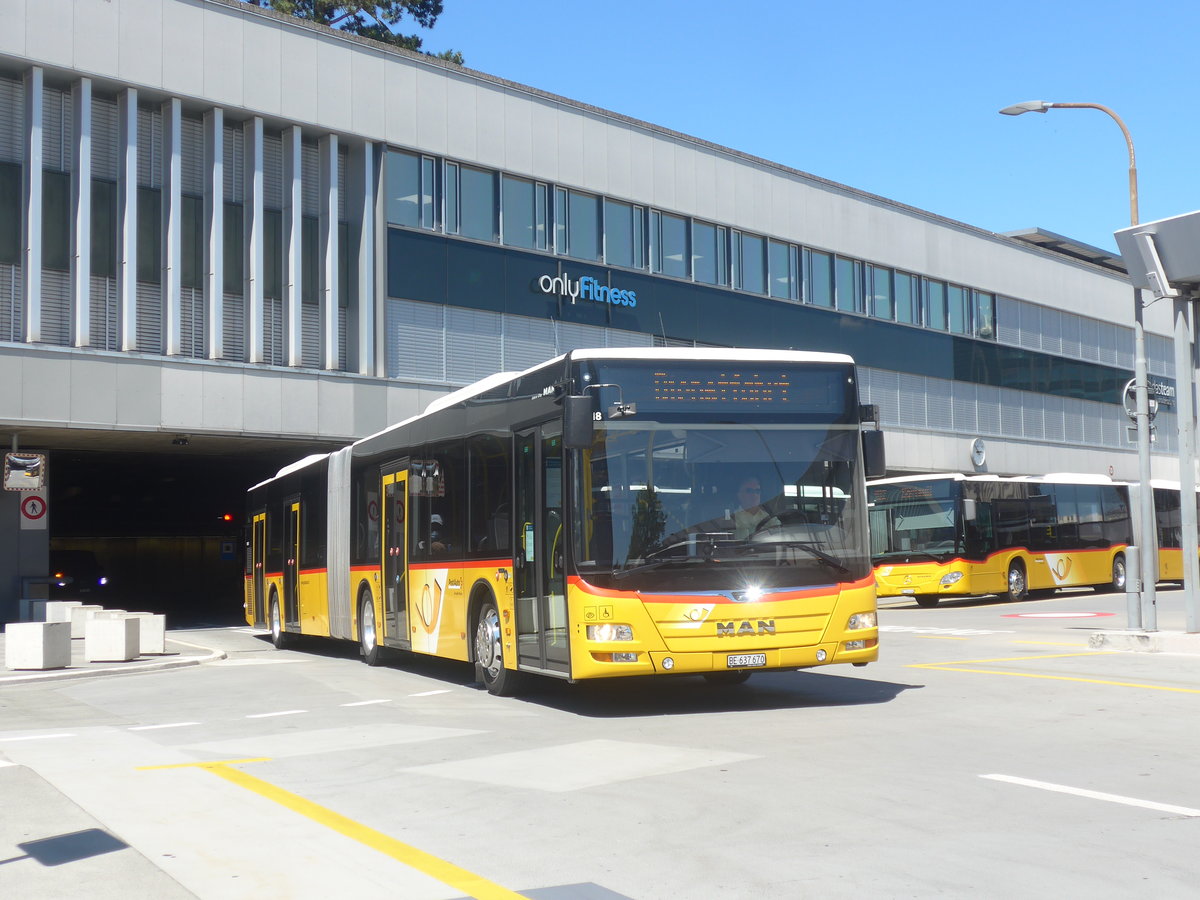 (218'859) - PostAuto Bern - Nr. 670/BE 637'670 - MAN am 19. Juli 2020 in Bern, Postautostation