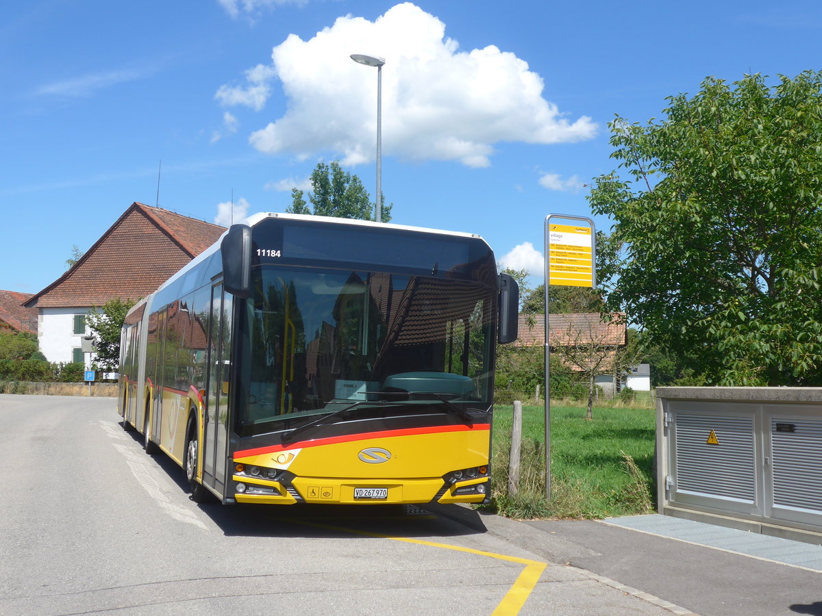 (219'008) - CarPostal Ouest - VD 267'970 - Solaris am 25. Juli 2020 in S�deilles, Village
