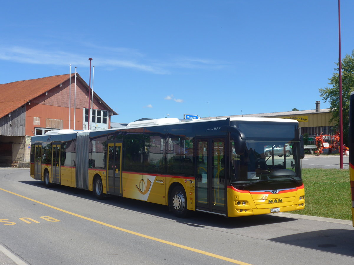 (219'027) - CarPostal Ouest - VD 566'342 - MAN am 25. Juli 2020 in Thierrens, Gare Routi�re