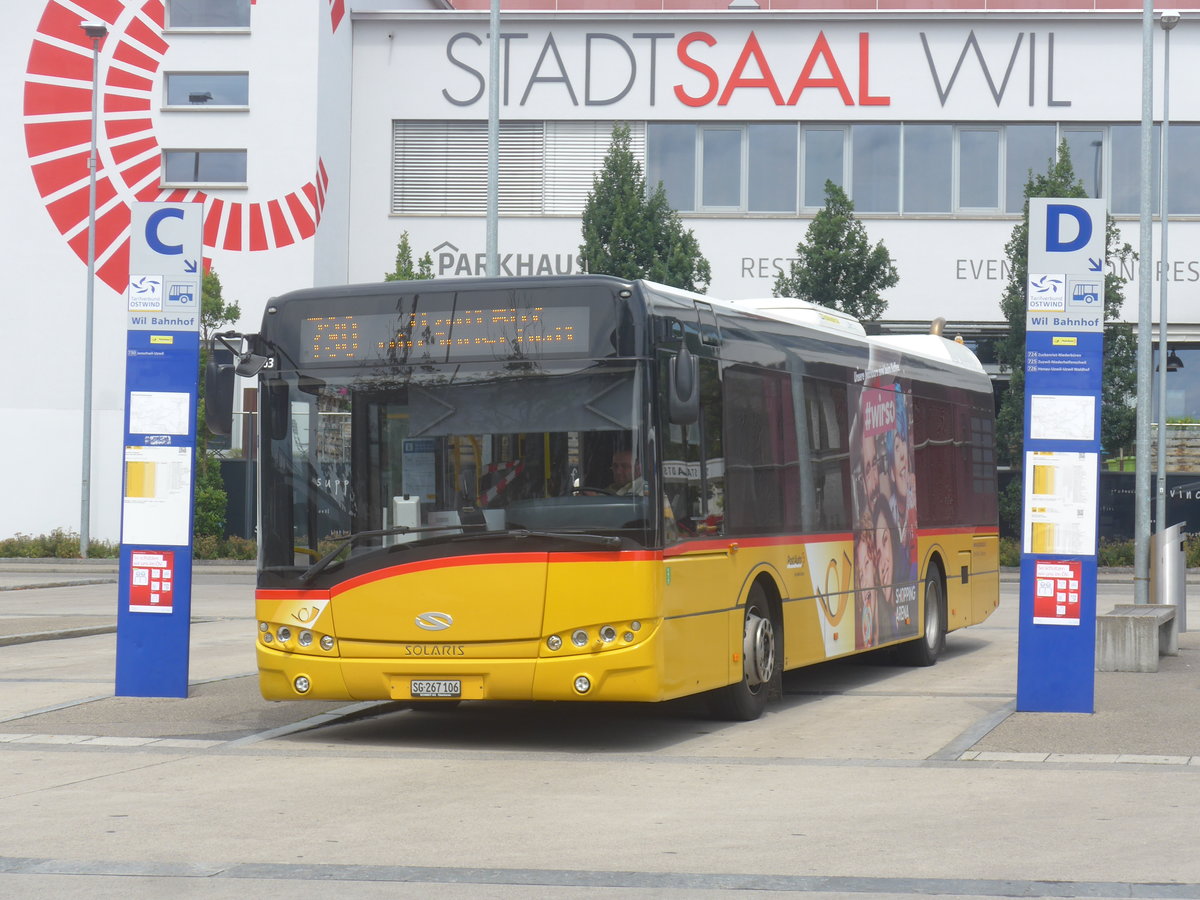 (219'120) - Schmidt, Oberb�ren - SG 267'106 - Solaris am 26. Juli 2020 beim Bahnhof Wil