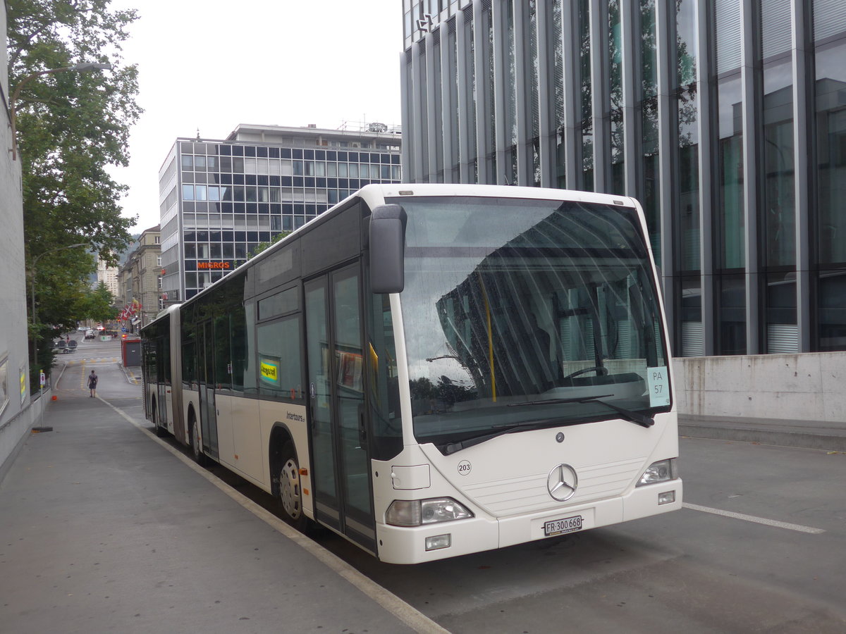 (219'472) - Intertours, Domdidier - Nr. 203/FR 300'668 - Mercedes (ex VZO Gr�ningen Nr. 53) am 2. August 2020 in Bern, Postautostation