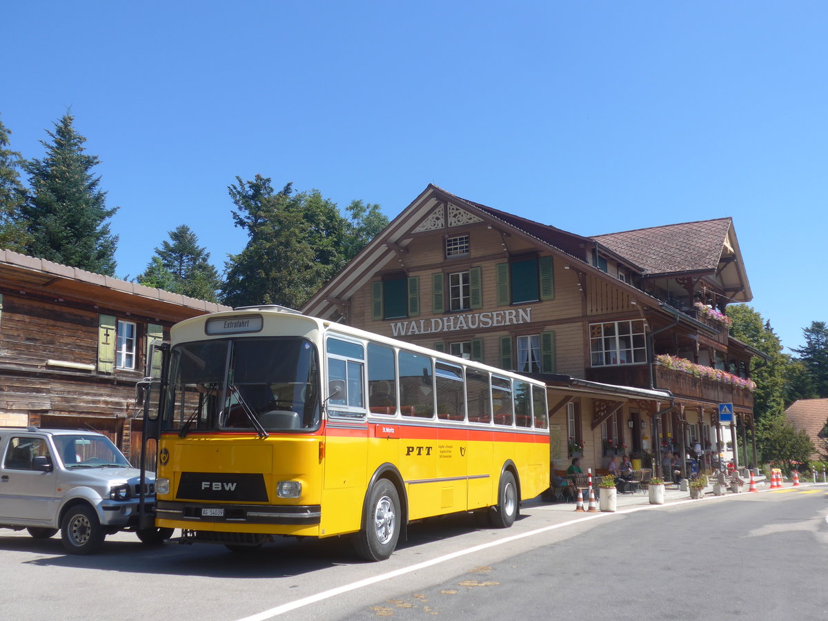 (219'576) - Birchler, Remetschwil - AG 54'039 - FBW/T�scher (ex Gerber, Winkel; ex Eggenberger, M�riken; ex Tanner, Bubendorf; ex P 24'803) am 9. August 2020 in Waldh�usern, Kurhaus