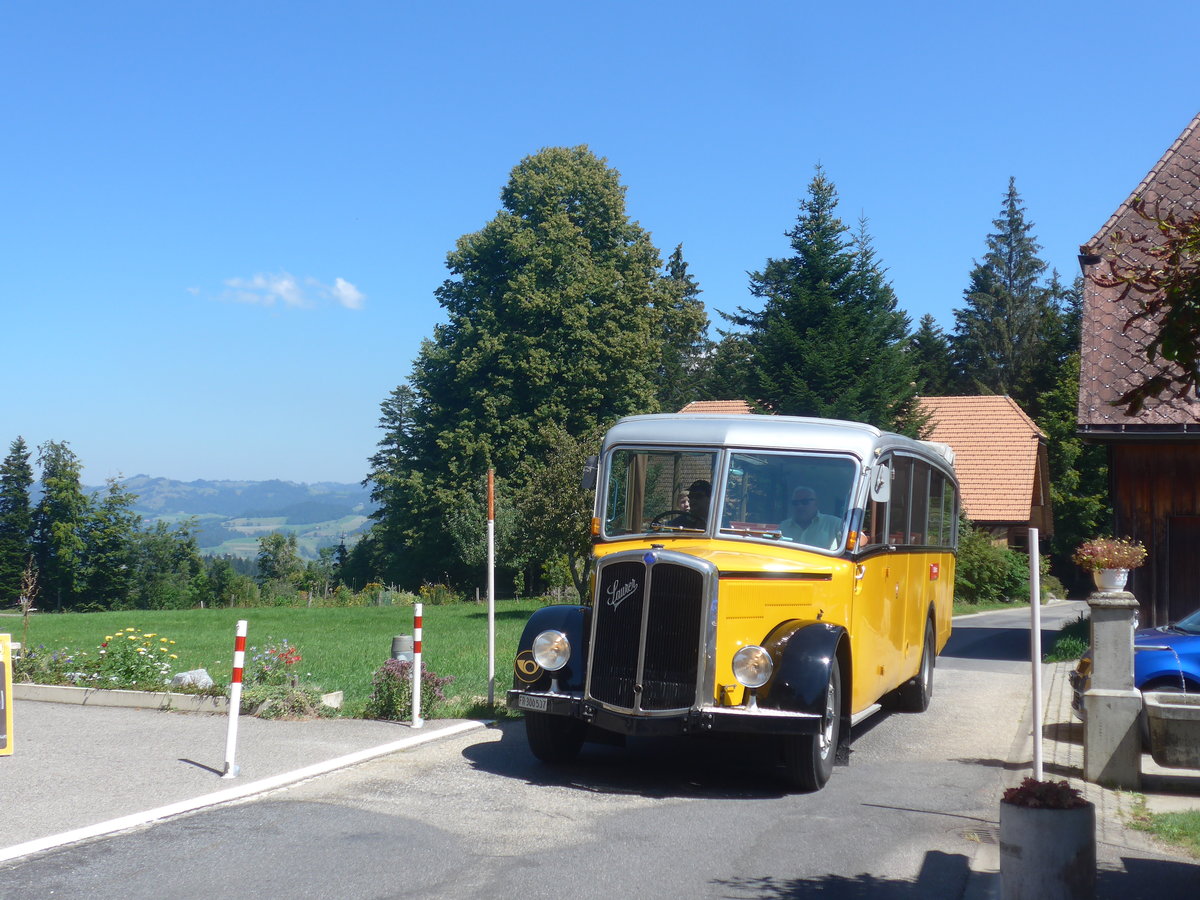 (219'582) - Schlapp, Cottens - FR 300'537 - Saurer/Saurer (ex SATEG, Lausanne; ex P 23'086; ex P 2138) am 9. August 2020 in Waldh�usern, Kurhaus