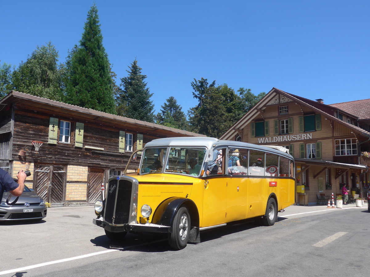 (219'584) - Schlapp, Cottens - FR 300'537 - Saurer/Saurer (ex SATEG, Lausanne; ex P 23'086; ex P 2138) am 9. August 2020 in Waldh�usern, Kurhaus