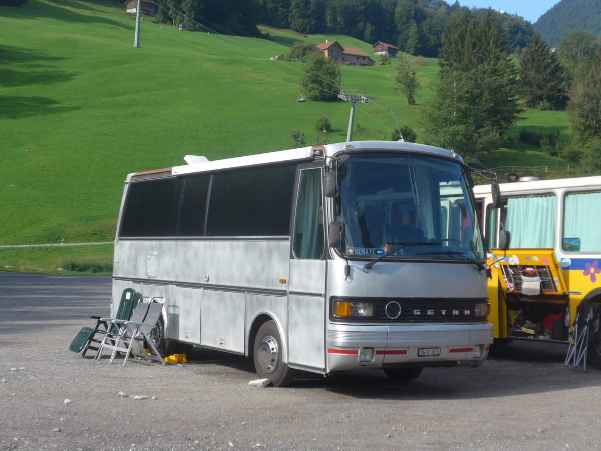 (219'675) - Leutwyler, D�rren�sch - AG 9118 U - Setra (ex Zihlmann, Z�rich) am 16. August 2020 in Gr�sch, Bergbahnen
