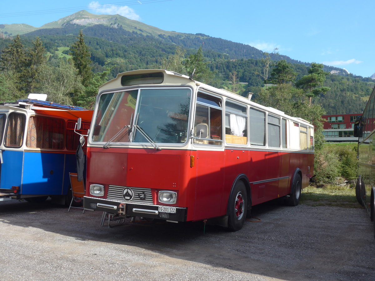 (219'695) - Niederer F., Langwiesen - TG 201'122 - Saurer/T�scher (ex Sol�r+Fontana, Ilanz) am 16. August 2020 in Gr�sch, Reichenburg