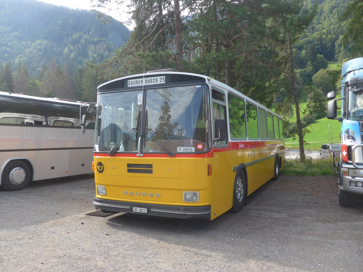 (219'731) - Gloor, Staufen - AG 6013 - Saurer/Hess (ex ALMAT, Tagelswangen; ex P 26'516) am 16. August 2020 in Gr�sch, Bergbahnen