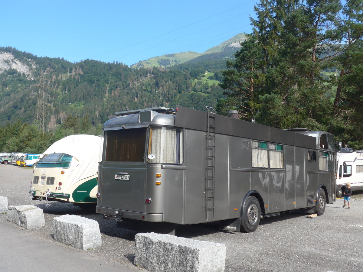 (219'740) - Schneider, Schmerikon - SG 13'934 - FBW/T�scher Hochlenker (ex Basler, Hofstetten; ex VBZ Z�ricfh Nr. 244) am 16. August 2020 in Gr�sch, Bergbahnen