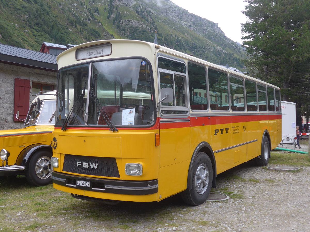 (219'906) - Birchler, Remetschwil - AG 54'039 - FBW/T�scher (ex Gerber, Winkel; ex Eggenberger, M�riken; ex Tanner, Bubendorf; ex P 24'803) am 22. August 2020 in Gletsch, DFB