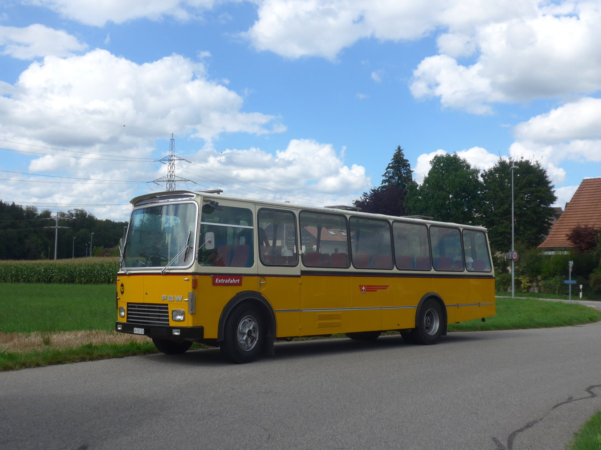 (220'143) - Wittig, N�rensdorf - ZH 205'322 - FBW/FHS (ex Tiemann, Oetwil Nr. 6; ex B�tra, Birr Nr. 28; ex Autocca, Visp; ex P 24'186) am 23. August 2020 in Wynigen, Landi