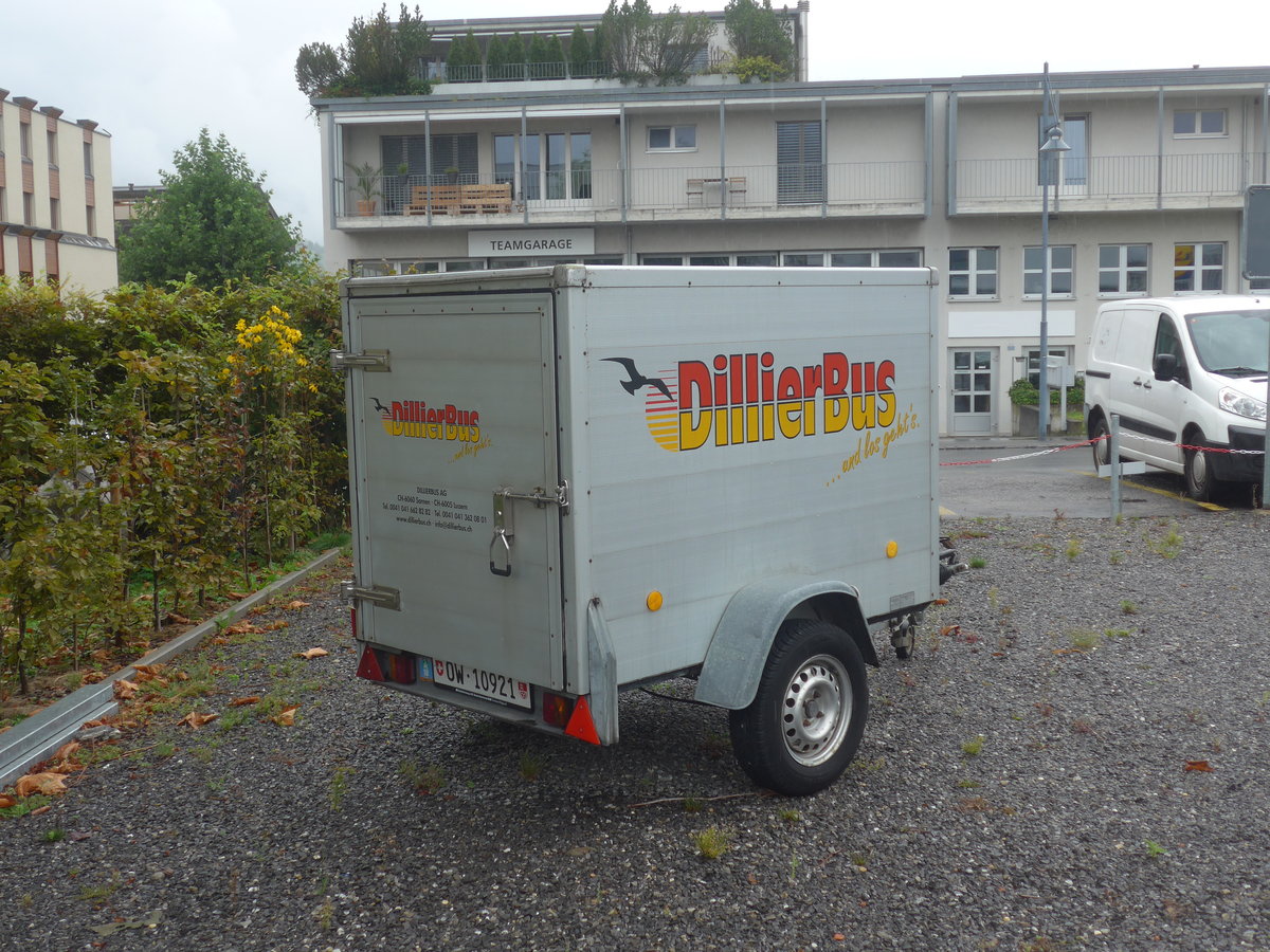 (220'177) - Dillier, Sarnen - OW 10'921 - BPW Gep�ckanh�nger am 29. August 2020 in Sarnen, Postgarage