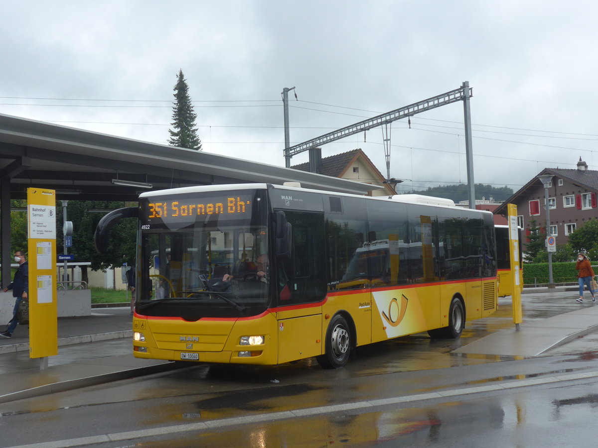 (220'185) - PostAuto Zentralschweiz - Nr. 7/OW 10'040 - MAN/G�ppel (ex Dillier, Sarnen Nr. 7) am 29. August 2020 beim Bahnhof Sarnen