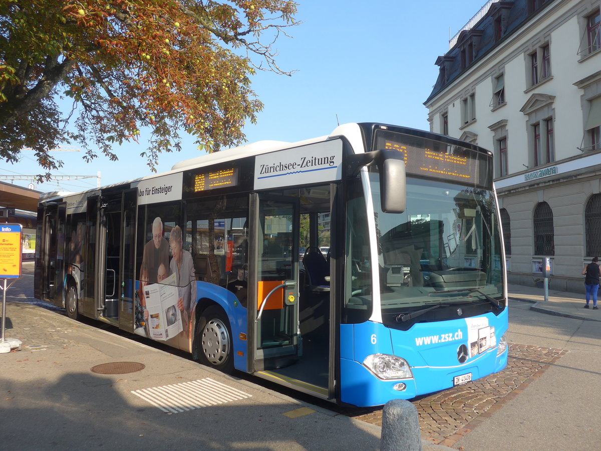 (220'581) - VZO Gr�ningen - Nr. 6/ZH 41'406 - Mercedes am 12. September 2020 beim Bahnhof Wetzikon