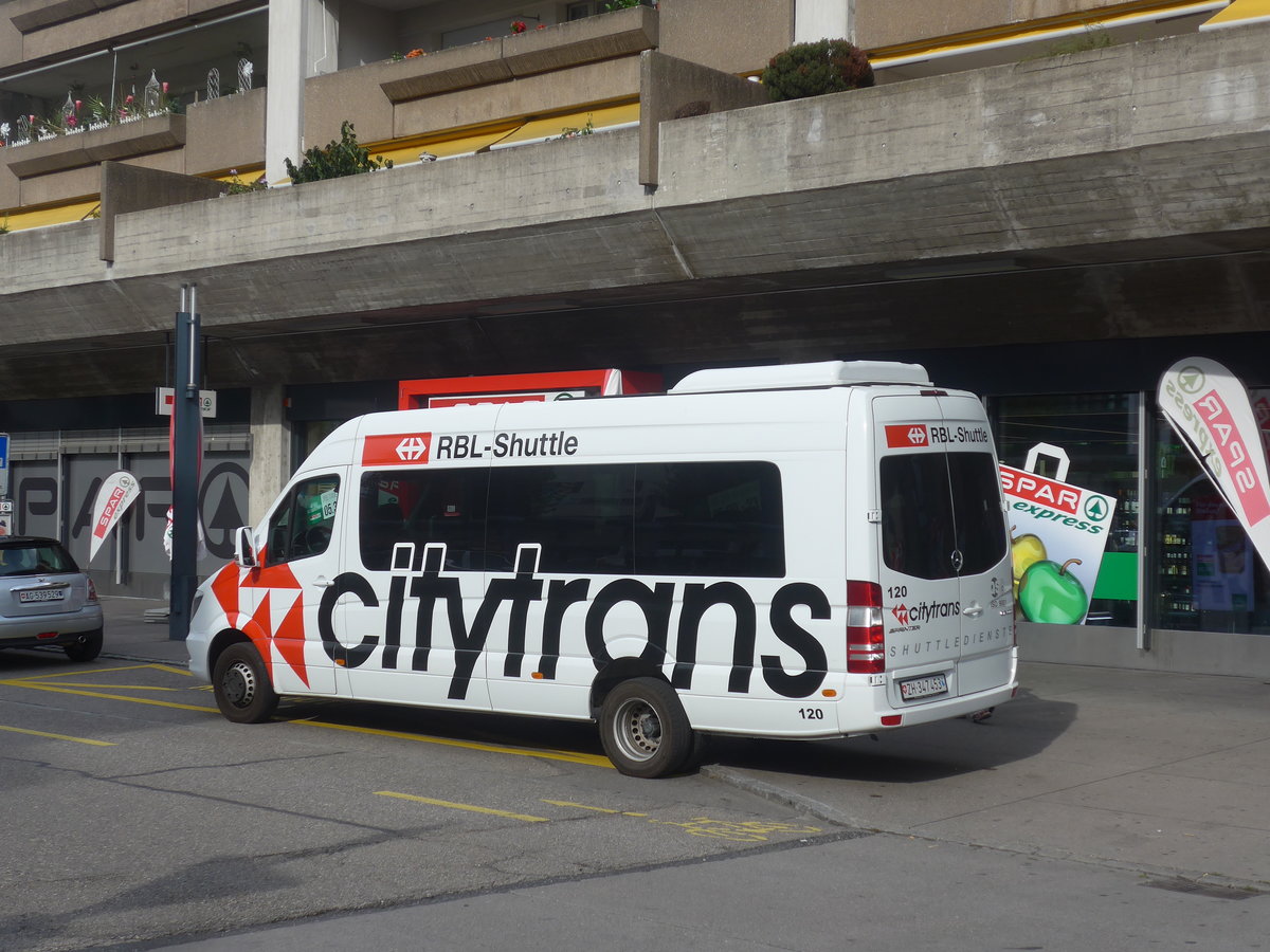 (221'008) - RBL-Shuttle, Dietikon - Nr. 120/ZH 347'453 - Mercedes am 22. September 2020 beim Bahnhof Dietikon