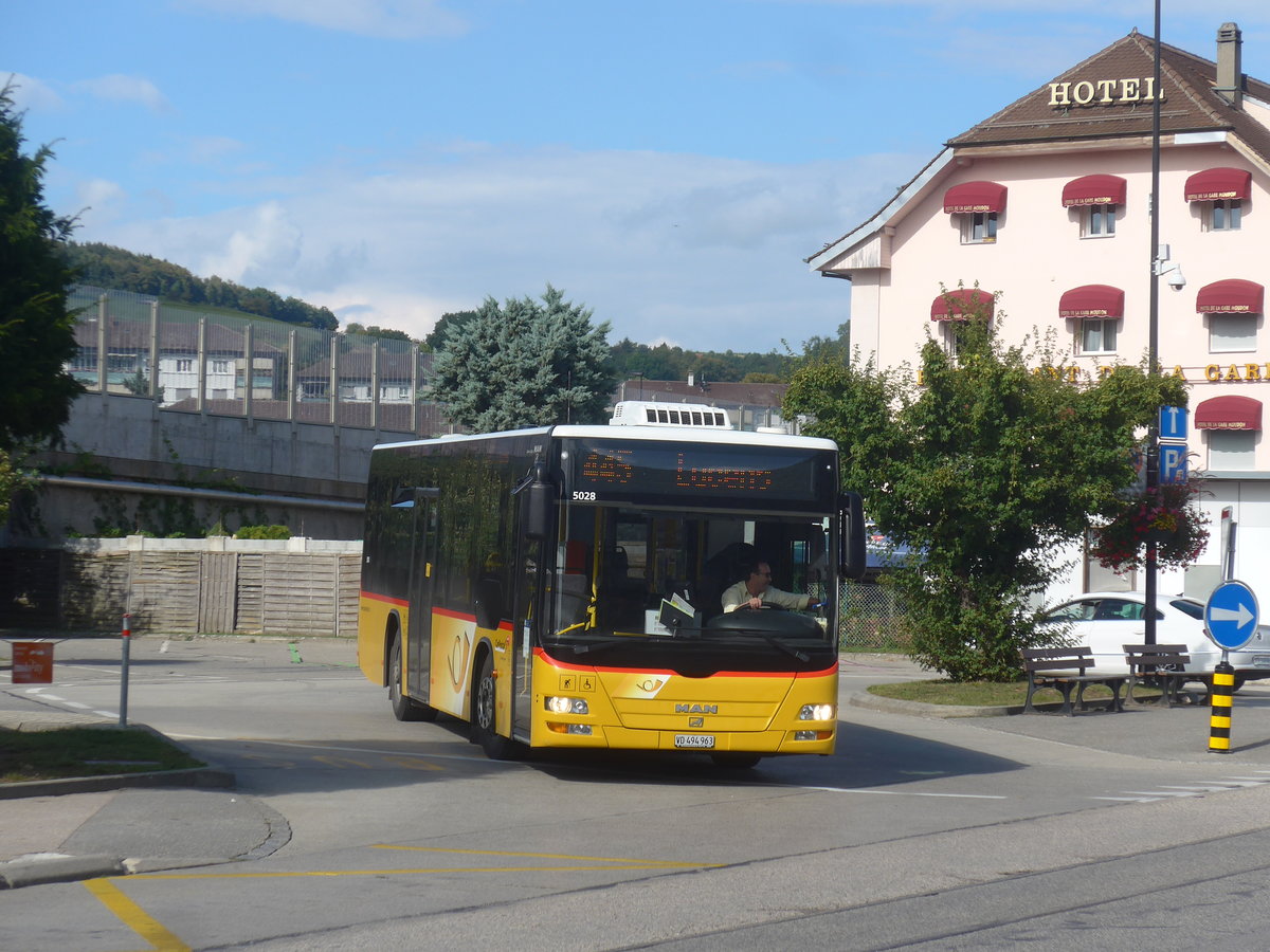 (221'117) - CarPostal Ouest - VD 494'963 - MAN/G�ppel am 23. September 2020 beim Bahnhof Moudon