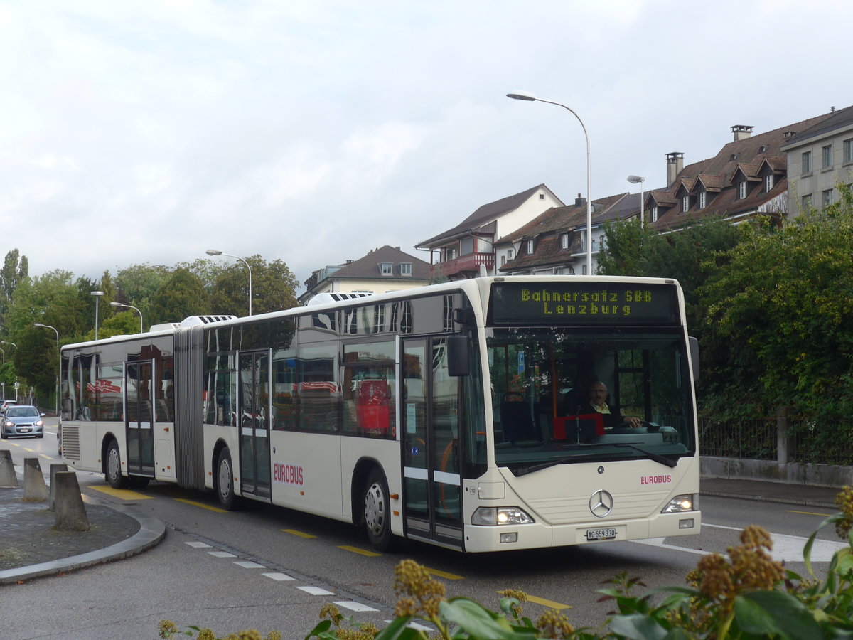 (221'350) - Interbus, Yverdon - Nr. 212/AG 559'330 - Mercedes (ex BSU Solothurn Nr. 41) am 25. September 2020 beim Bahnhof Zofingen (Einsatz Eurobus)