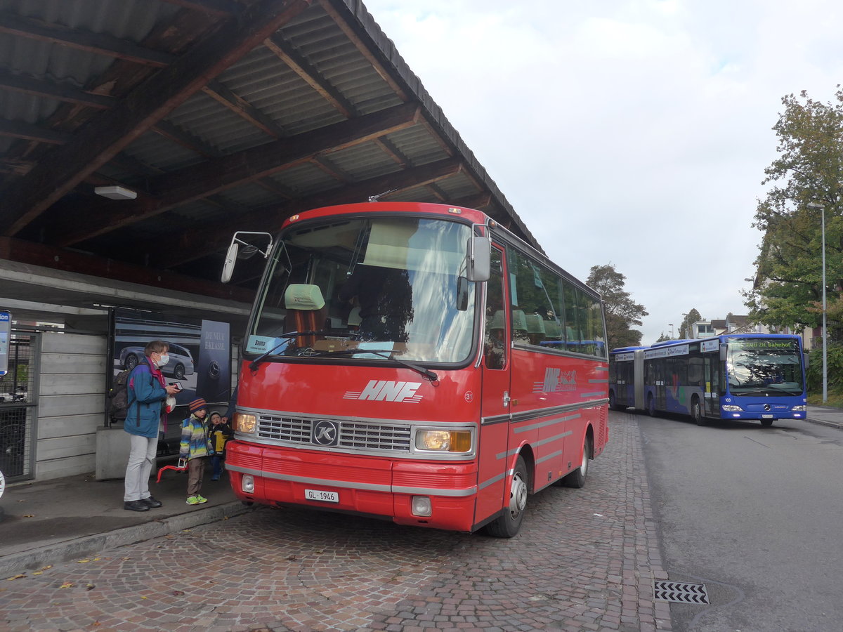 (221'801) - Biegger, Uster - Nr. 31/GL 1946 - Setra (ex AFA Adelboden Nr. 31; ex AFA Adelboden Nr. 10; ex Fr�hlich, Z�rich) am 12. Oktober 2020 beim Bahnhof Hinwil