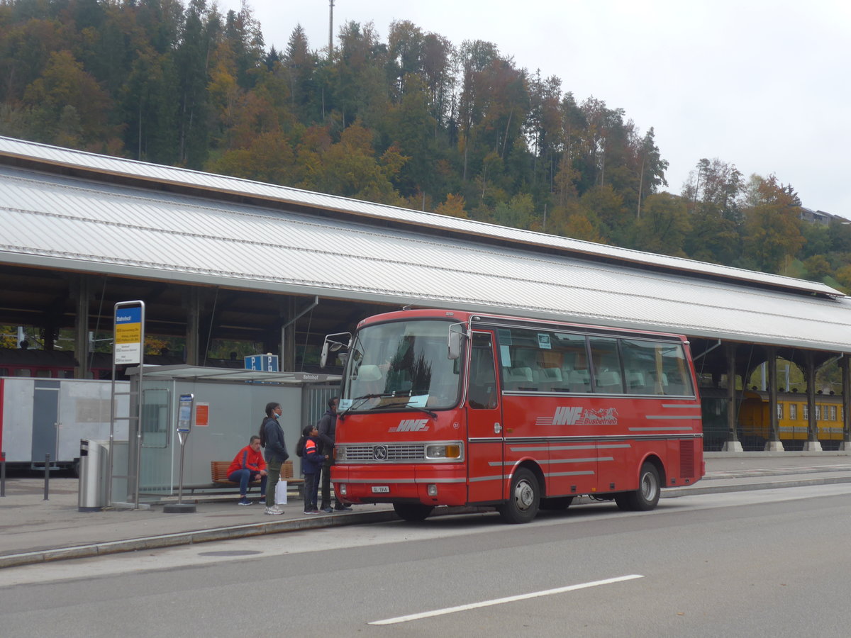 (221'827) - Biegger, Uster - Nr. 31/GL 1946 - Setra (ex AFA Adelboden Nr. 31; ex AFA Adelboden Nr. 10; ex Fr�hlich, Z�rich) am 12. Oktober 2020 beim Bahnhof Bauma