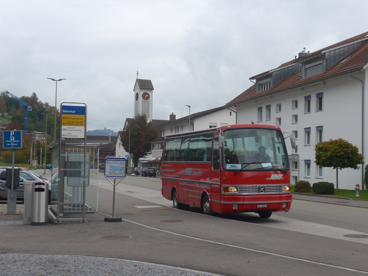 (221'861) - Biegger, Uster - Nr. 31/GL 1946 - Setra (ex AFA Adelboden Nr. 31; ex AFA Adelboden Nr. 10; ex Fr�hlich, Z�rich) am 12. Oktober 2020 beim Bahnhof Bauma