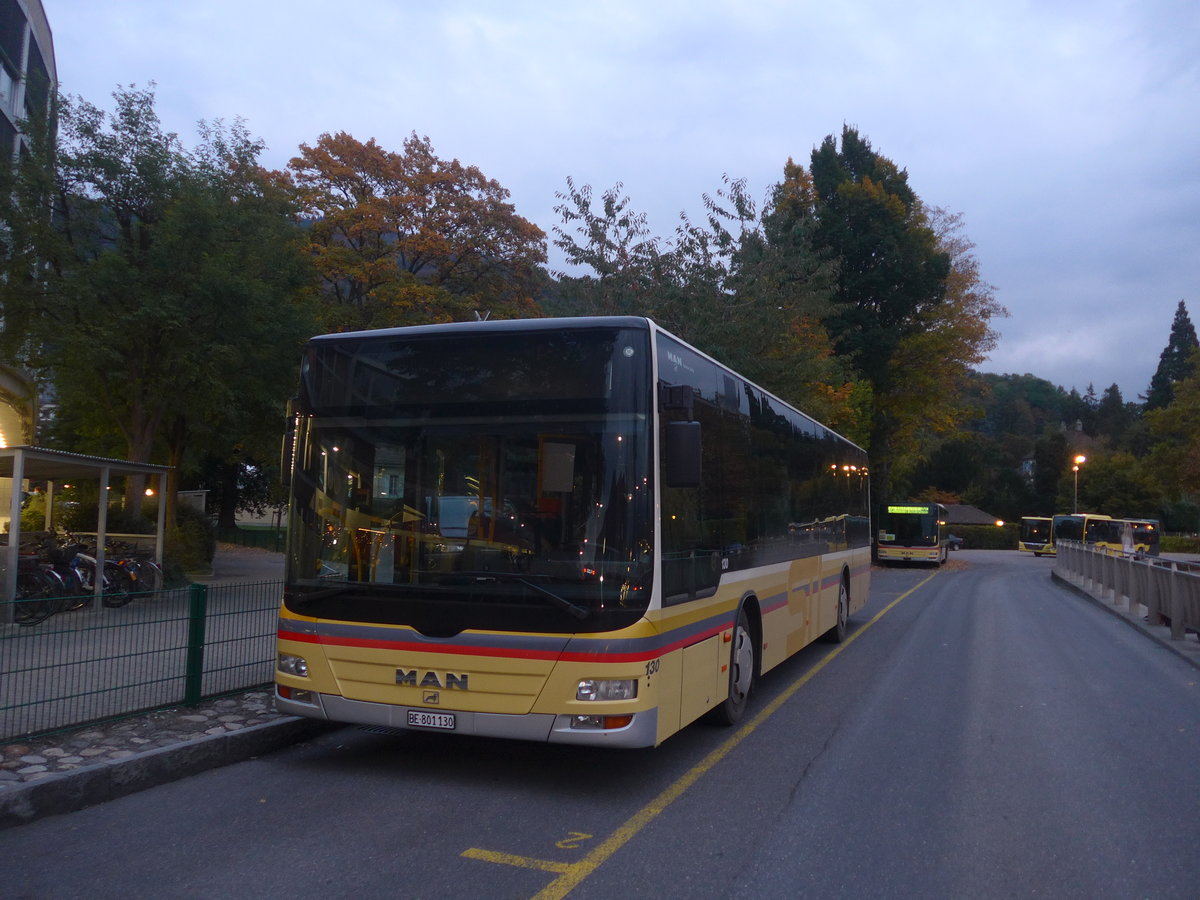 (221'916) - STI Thun - Nr. 130/BE 801'130 - MAN am 14. Oktober 2020 bei der Schiffl�ndte Thun