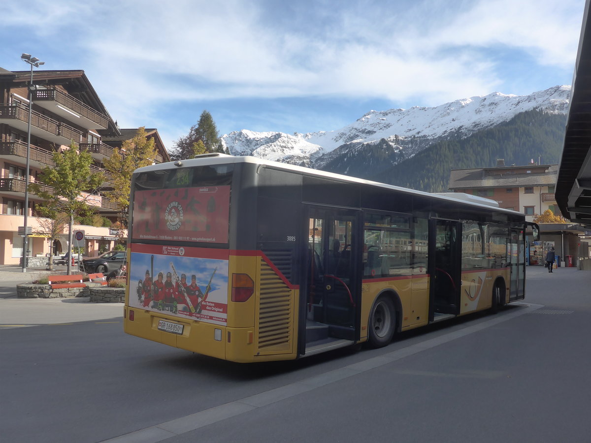 (222'166) - PostAuto Graub�nden - GR 168'850 - Mercedes (ex D�nser, Trimmis; ex Luk, Gr�sch; ex PostAuto Graub�nden GR 102'365) am 20. Oktober 2020 beim Bahnhof Klosters