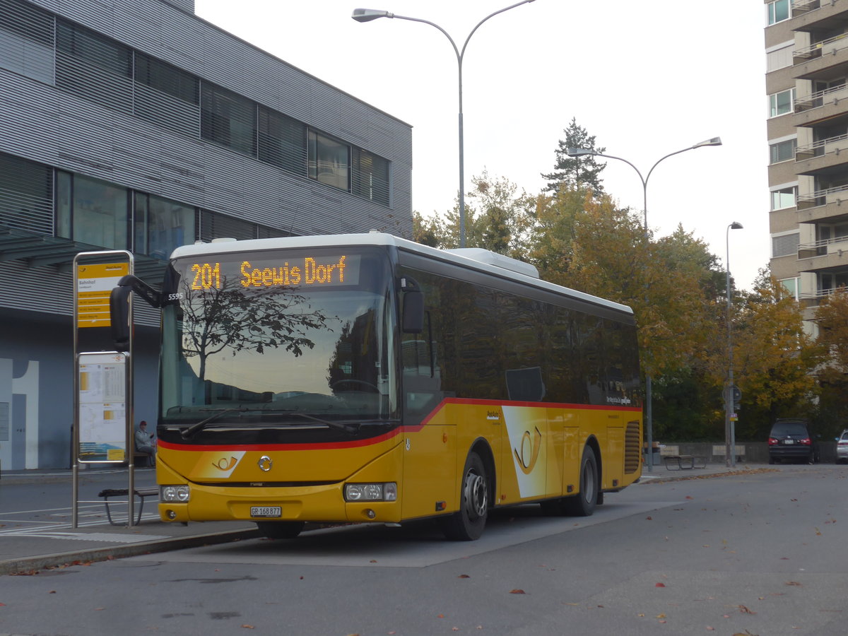(222'180) - PostAuto Graub�nden - GR 168'877 - Irisbus am 20. Oktober 2020 beim Bahnhof Landquart