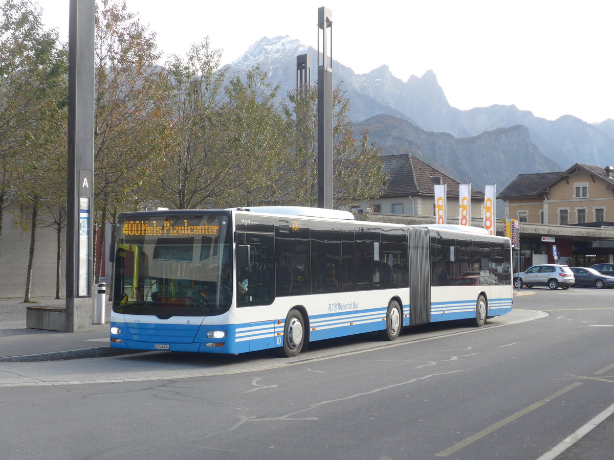 (222'368) - RTB Altst�tten - Nr. 10/SG 348'634 - MAN am 22. Oktober 2020 beim Bahnhof Sargans
