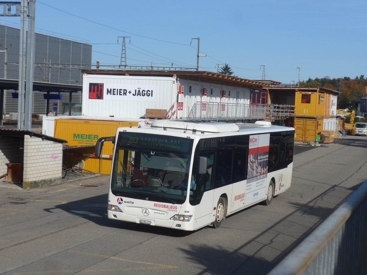 (222'680) - Knecht, Windisch - Nr. 458/AG 304'177 - Mercedes am 25. Oktober 2020 beim Bahnhof M�genwil