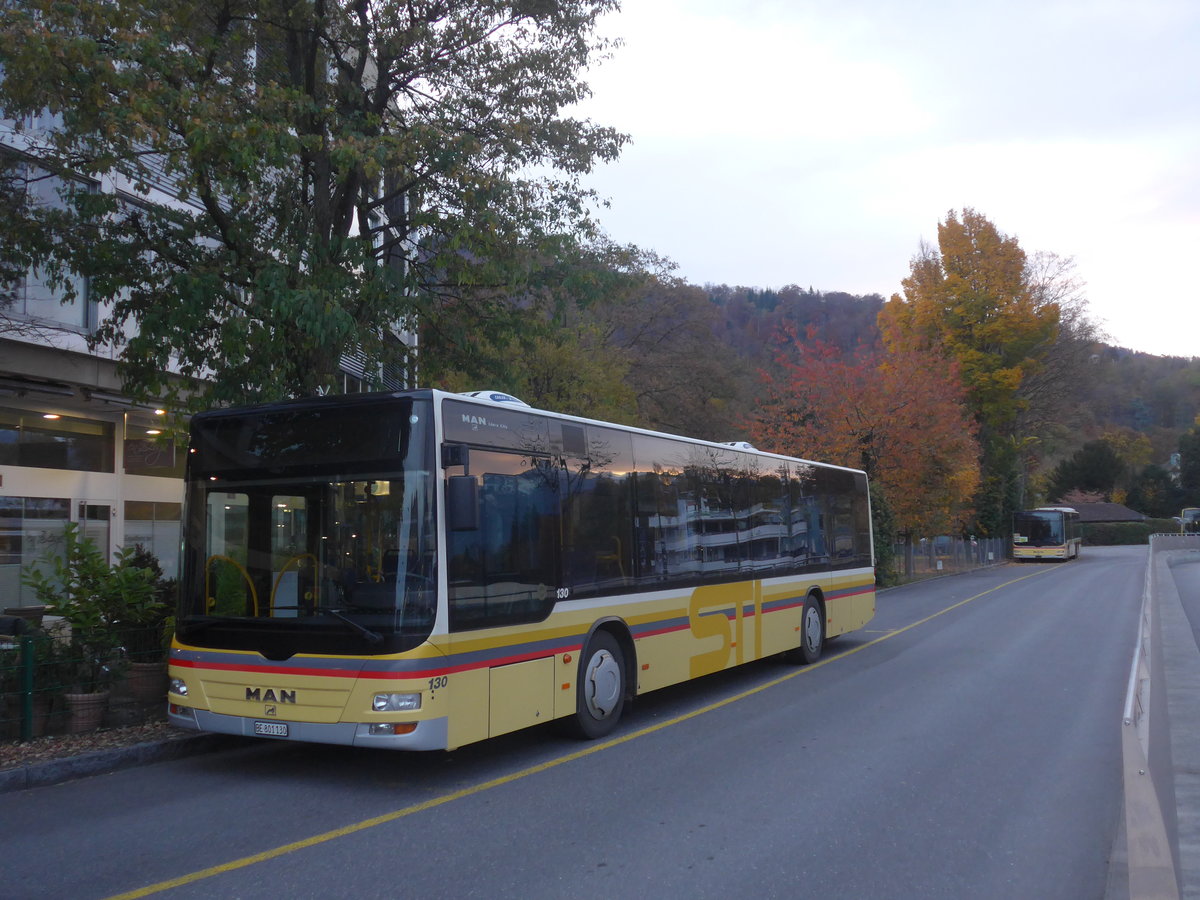 (222'731) - STI Thun - Nr. 130/BE 801'130 - MAN am 1. November 2020 bei der Schiffl�ndte Thun