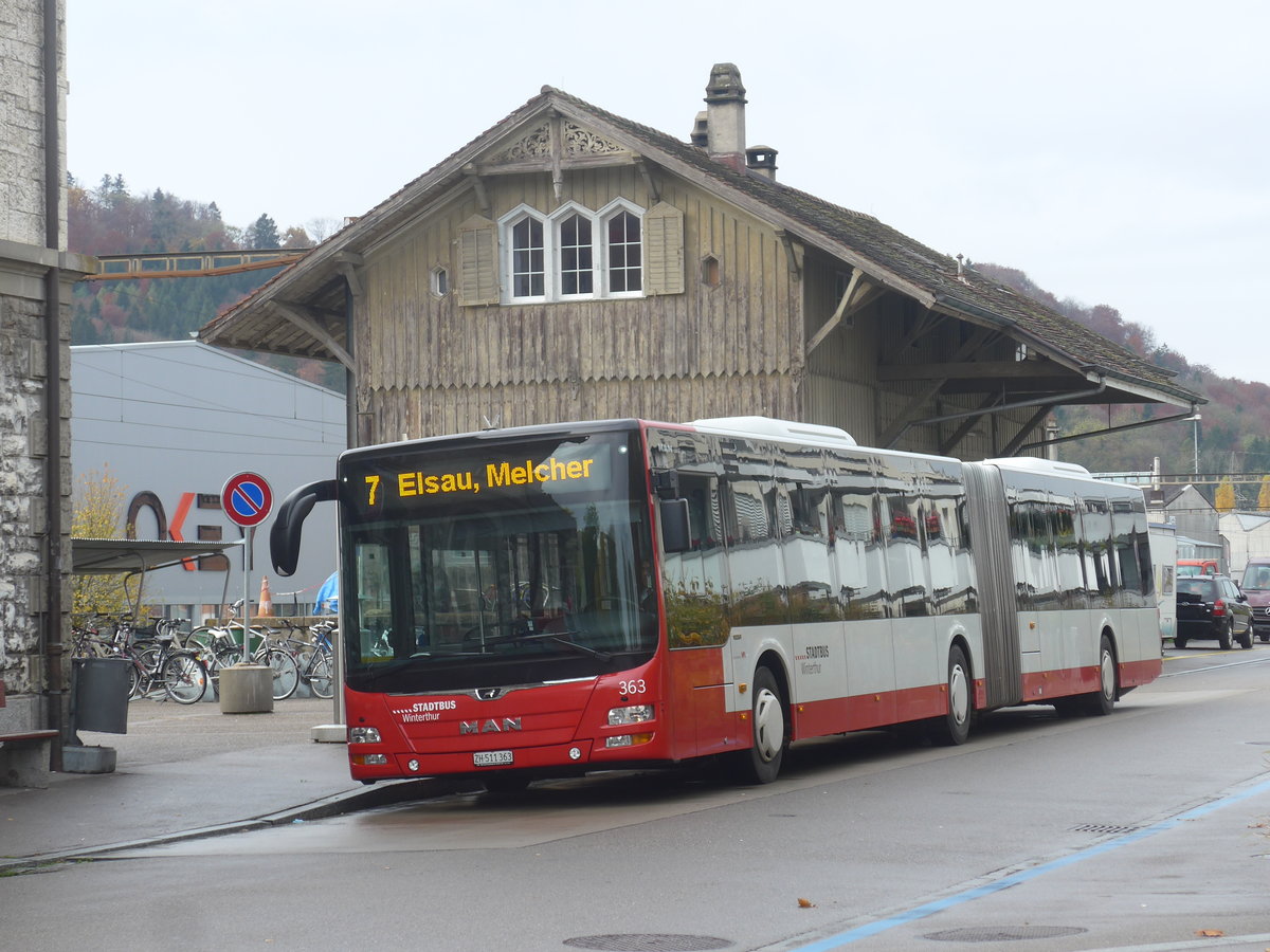 (222'824) - SW Winterthur - Nr. 363/ZH 511'363 - MAN am 1. November 2020 beim Bahnhof Winterthur W�lflingen