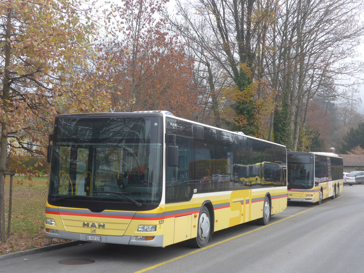 (222'868) - STI Thun - Nr. 129/BE 800'129 - MAN am 27. November 2020 bei der Schiffl�ndte Thun
