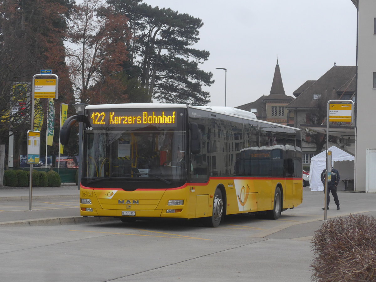 (222'879) - PostAuto Bren - Nr. 541/BE 675'387 - MAN am 29. November 2020 beim Bahnhof D�dingen