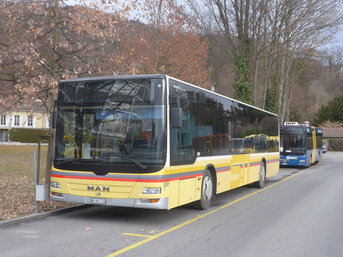 (223'073) - STI Thun - Nr. 130/BE 801'130 - MAN am 24. Dezember 2020 bei der Schiffl�ndte Thun