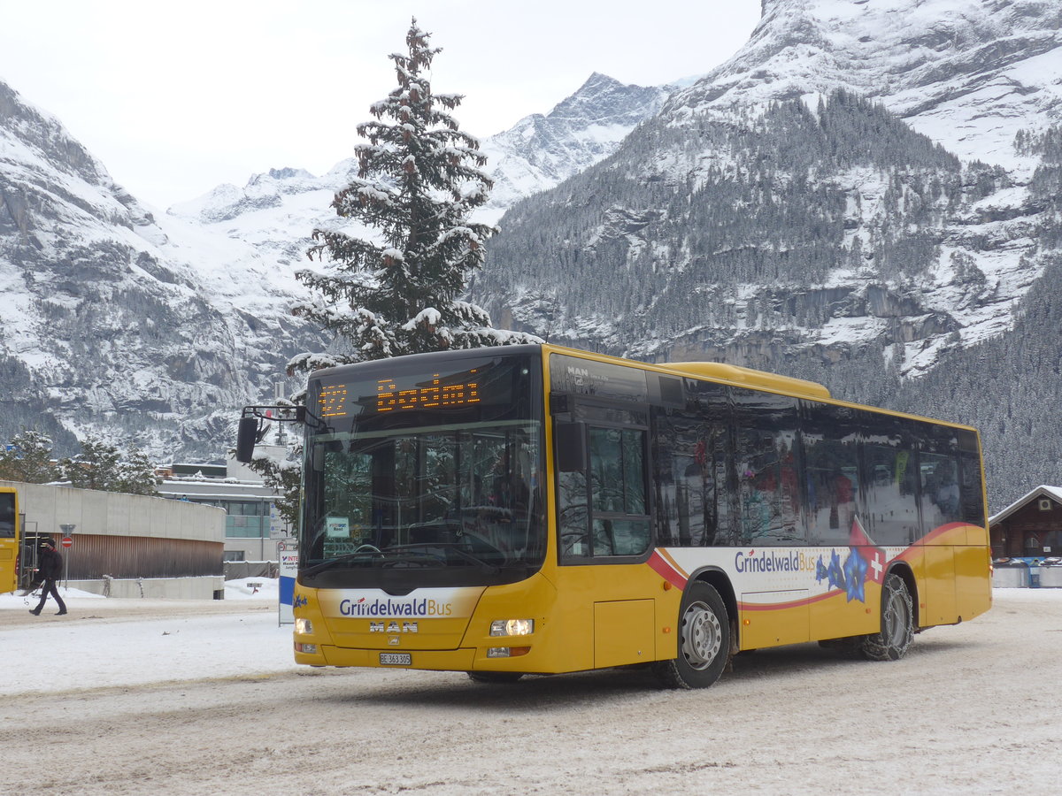 (223'160) - Grindelwaldbus, Grindelwald - Nr. 19/BE 363'305 - MAN/G�ppel am 27. Dezember 2020 beim Bahnhof Grindelwald