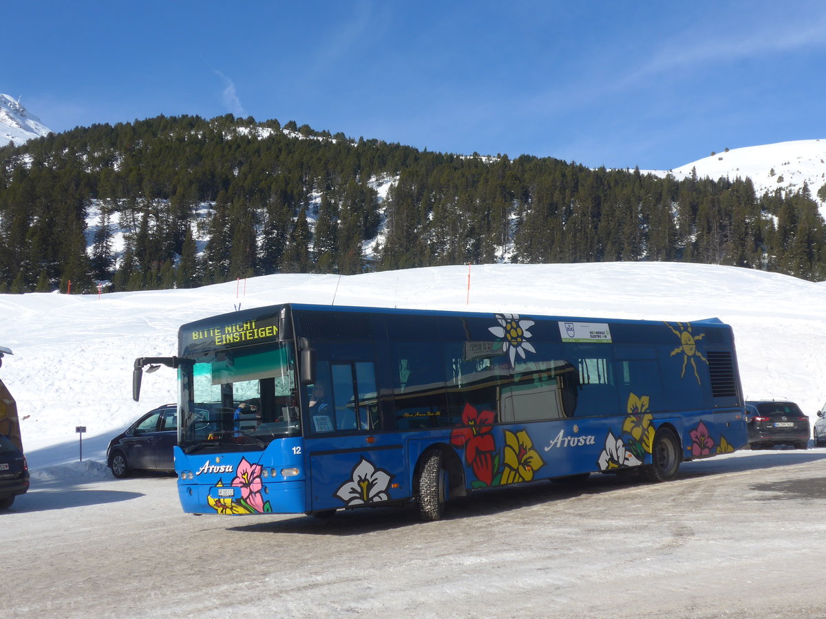 (223'214) - Pfosi, Arosa - Nr. 12/GR 180'112 - Neoplan (ex Nr. 2) am 2. Januar 2021 in Arosa, Pr�tschli