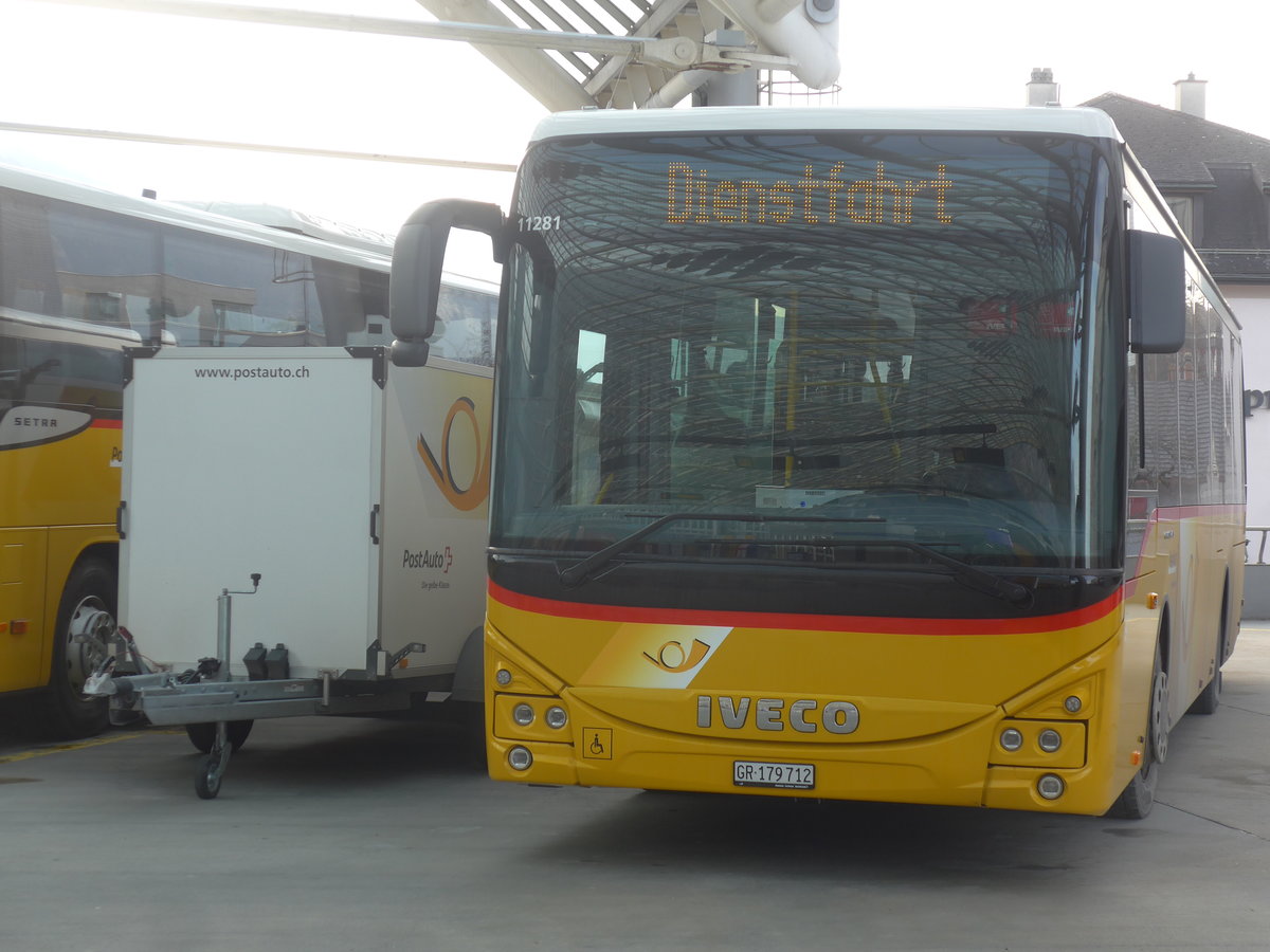 (223'247) - PostAuto Graub�nden - GR 179'712 - Iveco am 2. Januar 2021 in Chur, Postautostation