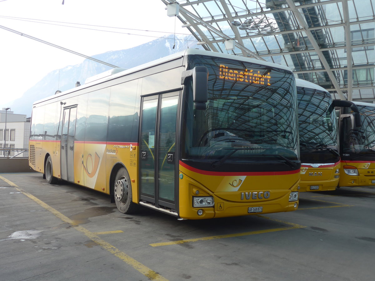 (223'252) - PostAuto Graub�nden - GR 168'873 - Iveco (ex GR 170'438) am 2. Januar 2021 in Chur, Postautostation