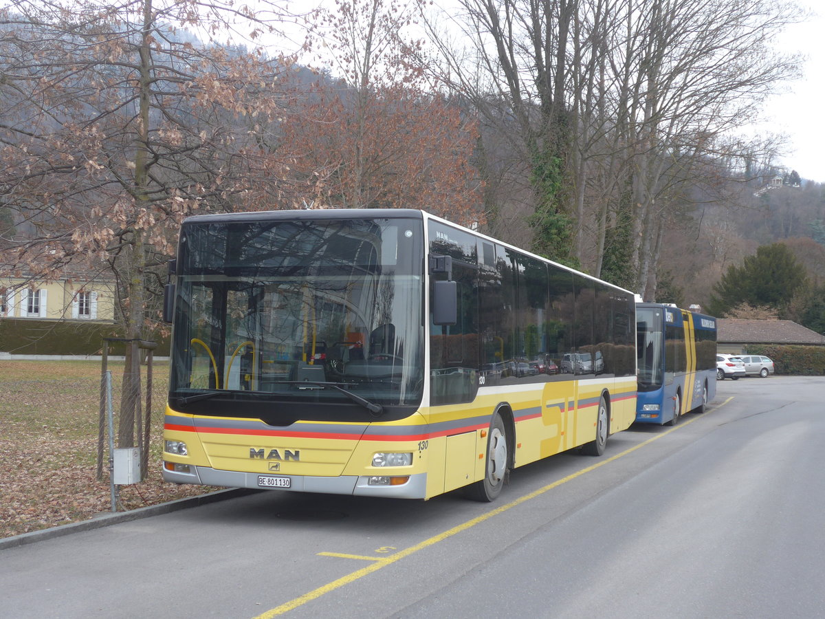 (223'279) - STI Thun - Nr. 130/BE 801'130 - MAN am 5. Januar 2021 bei der Schiffl�ndte Thun