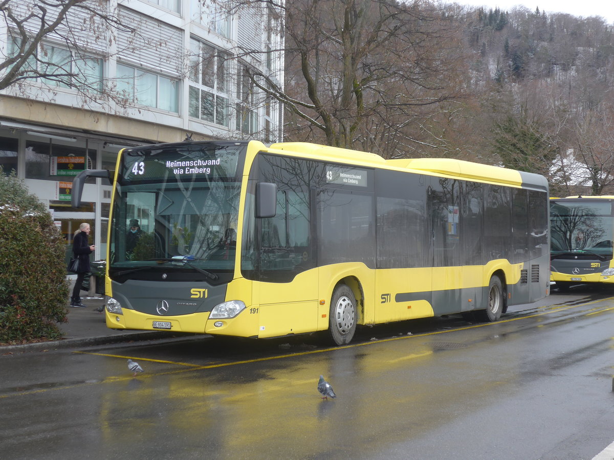(223'293) - STI Thun - Nr. 191/BE 804'191 - Mercedes am 25. Januar 2021 bei der Schiffl�ndte Thun