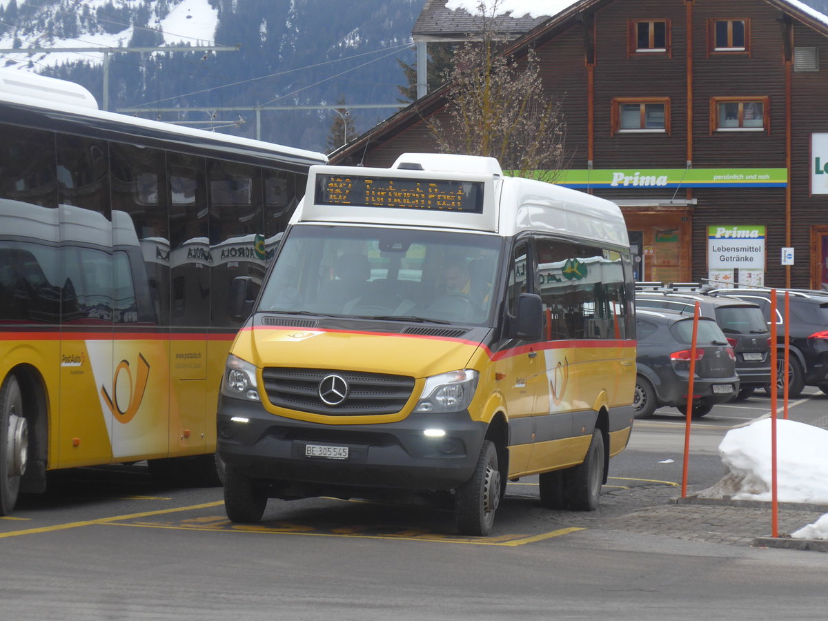 (223'449) - K�bli, Gstaad - BE 305'545 - Mercedes am 7. Februar 2021 beim Bahnhof Gstaad