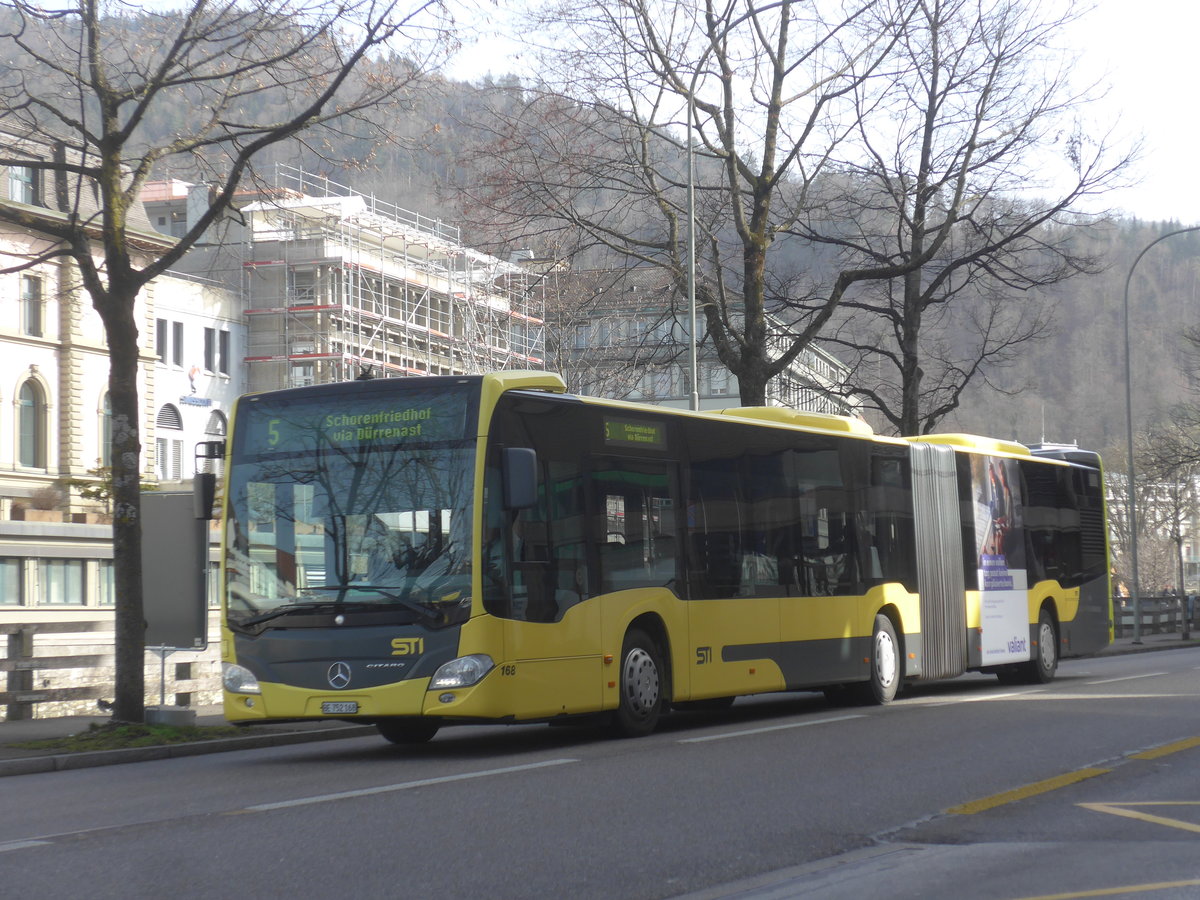 (223'723) - STI Thun - Nr. 168/BE 752'168 - Mercedes am 24. Februar 2021 in Thun, Postbr�cke