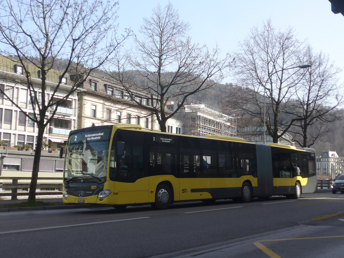(223'726) - STI Thun - Nr. 709/BE 865'709 - Mercedes am 24. Februar 2021 in Thun, Postbr�cke