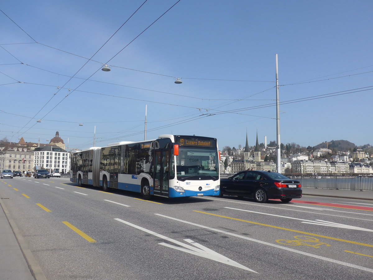 (223'798) - VBL Luzern - Nr. 167/LU 174'637 - Mercedes am 26. Februar 2021 in Luzern, Bahnhofbr�cke 