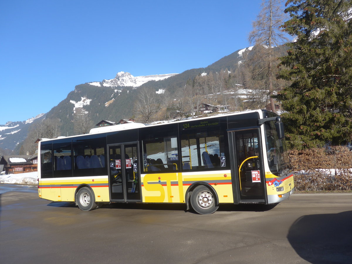 (223'833) - Grindelwaldbus, Grindelwald - Nr. 17/BE 72'444 - MAN/G�ppel (ex STI Thun Nr. 133) am 28. Februar 2021 in Grindelwald, Stutz