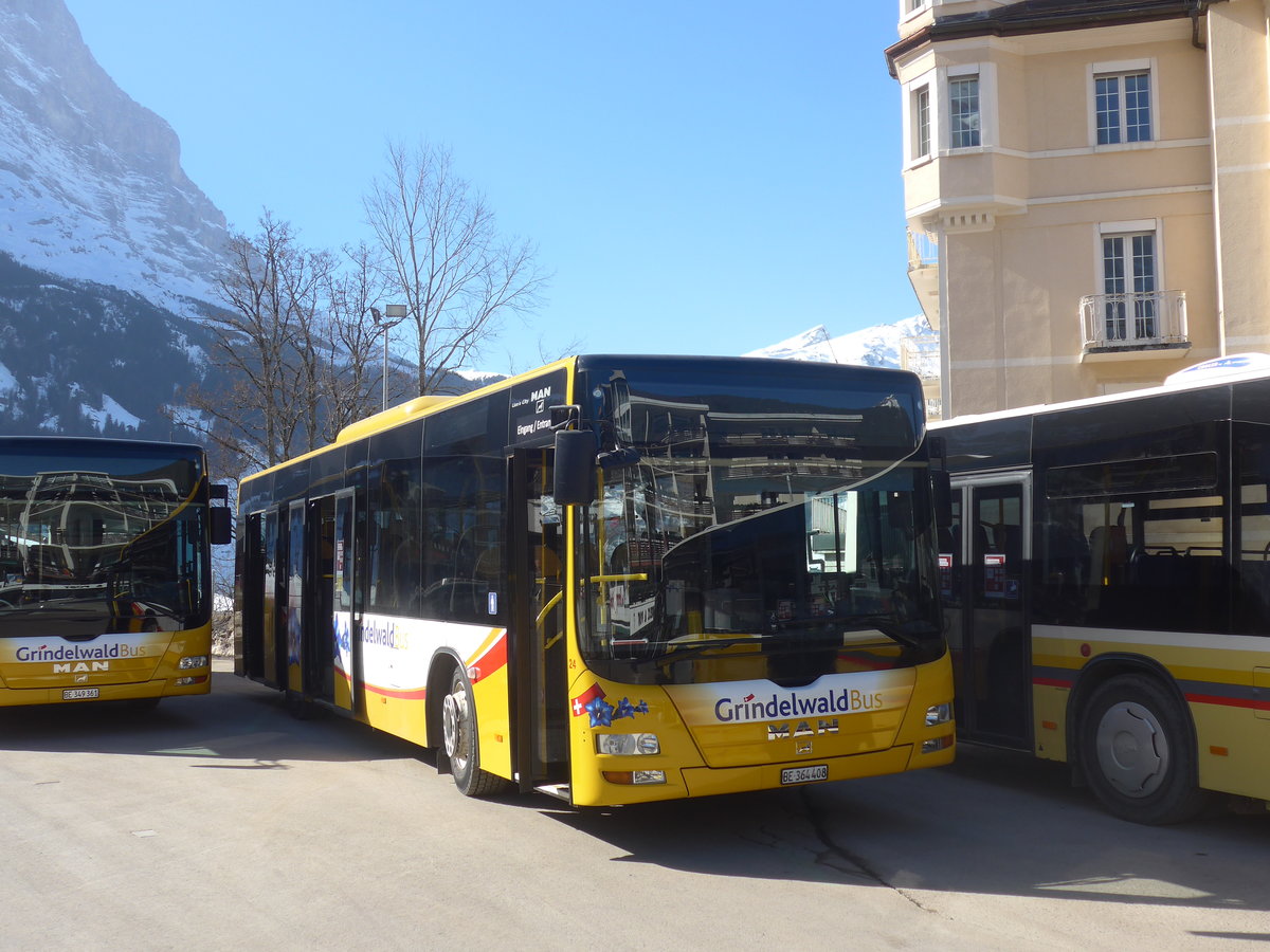 (223'841) - Grindelwaldbus, Grindelwald - Nr. 24/BE 364'408 - MAN/G�ppel am 28. Februar 2021 beim Bahnhof Grindelwald