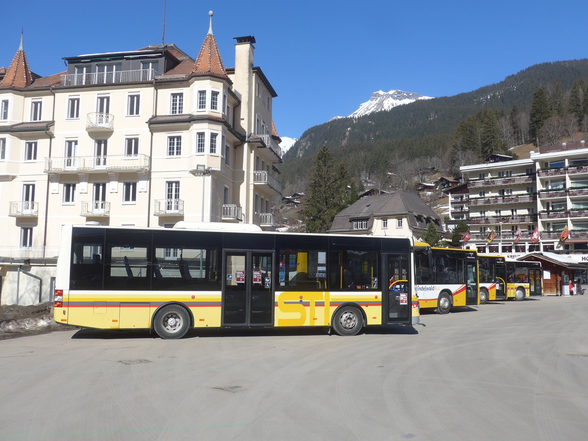 (223'843) - Grindelwaldbus, Grindelwald - Nr. 17/BE 72'444 - MAN/G�ppel (ex STI Thun Nr. 133) am 28. Februar 2021 beim Bahnhof Grindelwald