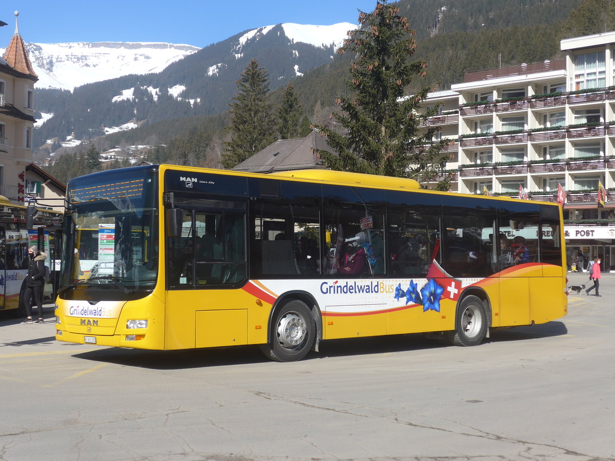 (223'849) - Grindelwaldbus, Grindelwald - Nr. 19/BE 363'305 - MAN/G�ppel am 28. Februar 2021 beim Bahnhof Grindelwald