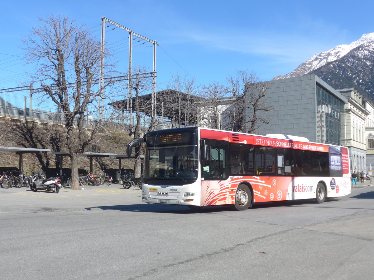 (223'914) - PostAuto Wallis - VS 449'118 - MAN am 2. M�rz 2021 beim Bahnhof Brig