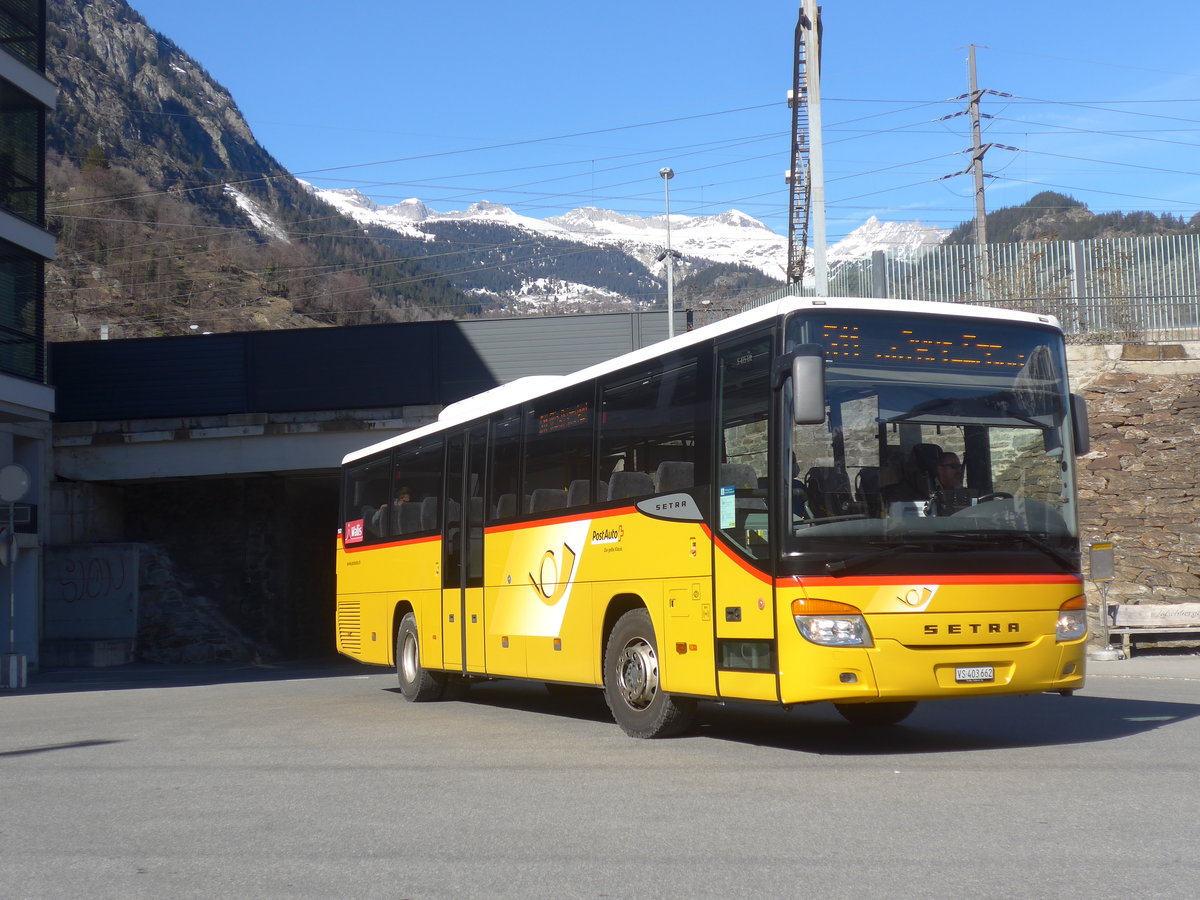 (223'921) - PostAuto Wallis - VS 403'662 - Setra am 2. M�rz 2021 beim Bahnhof Brig